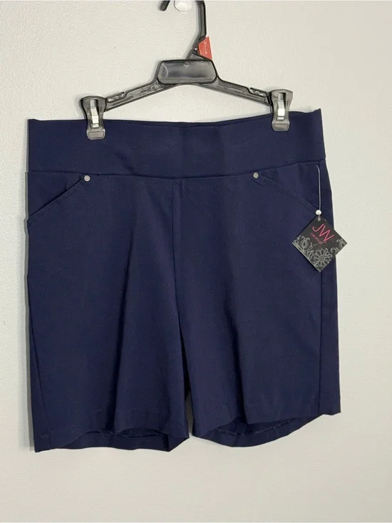 JW Navy High-Rise Women's Bike Shorts with Pocket Detail