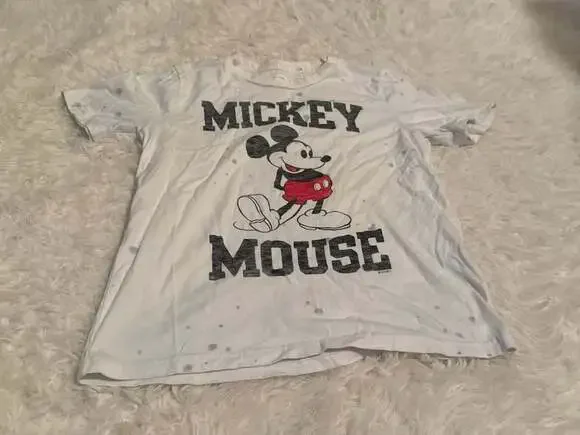 abercrombie kids Mickey Mouse Graphic Distressed T-Shirt Size 9/10‎