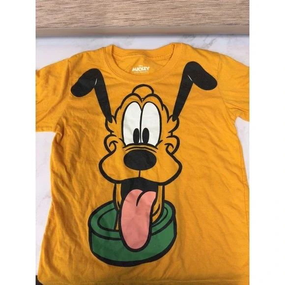 Disney Pluto T-Shirt Toddler 4T Yellow Graphic Disneybound