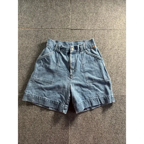 Gitano Carpenter Denim Shorts‎ Womens 10 Blue Vintage 90s High Waist Utility
