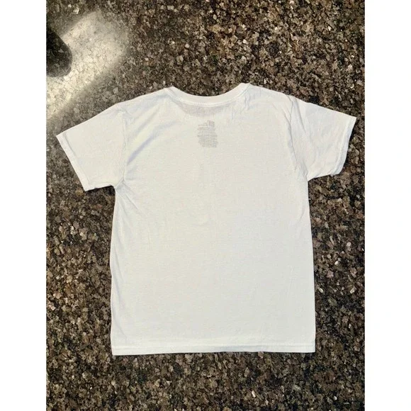 Hanes Kids White Short Sleeve Crewneck T-Shirt Size Large L 50/50 Cotton Poly