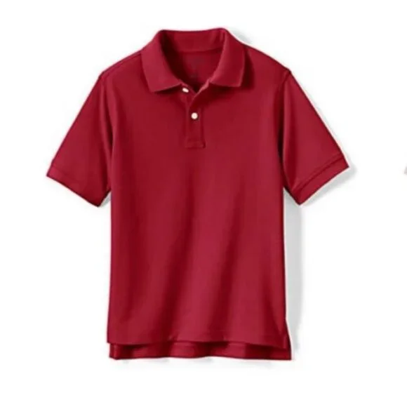 NWT LANDS' END SCHOOL UNIFORM KIDS SHORT SLEEVE INTERLOCK POLO SHIRT LARGE 14-16