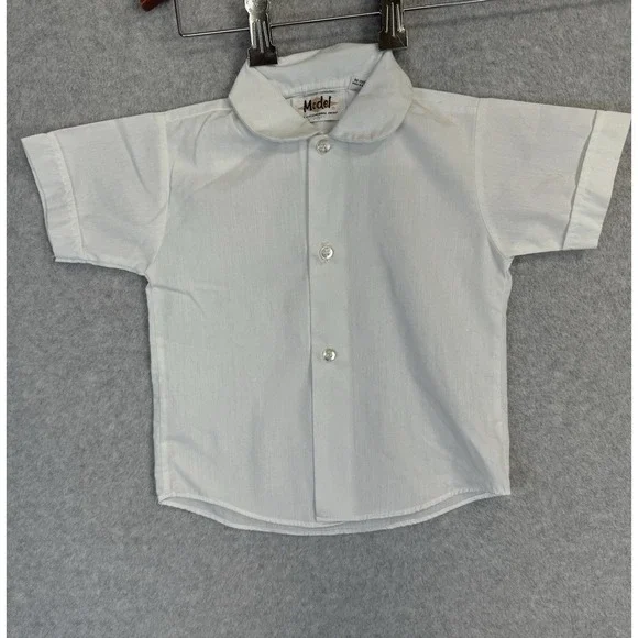 VTG Model‎ Tails Kids Shirt Sz 2 White Peter Pan Collar Perm Press USA