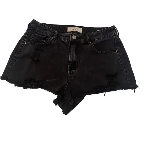 PacSun High Rise Festival Black Shorts Sz‎ 27