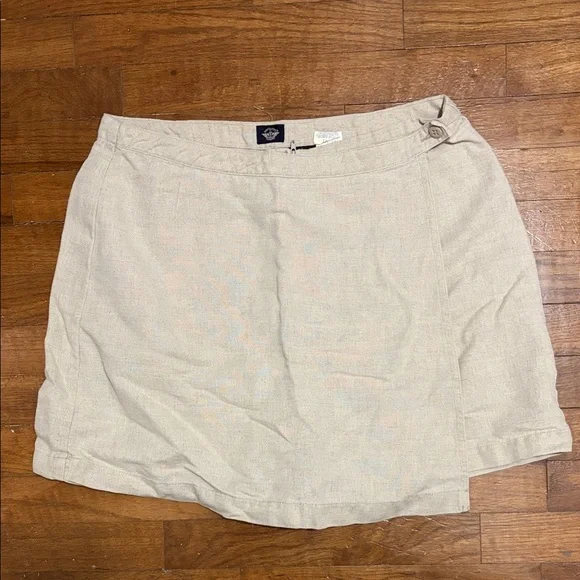 Vintage Dockers Tan Women's Skort with‎ Button Detail big linen cotton