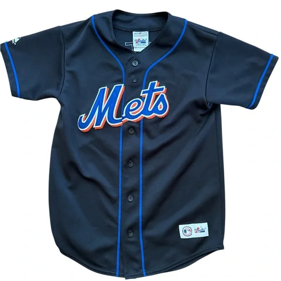 Vintage New York Mets Jose Reyes Youth Black Baseball‎ Jersey Size Large MLB