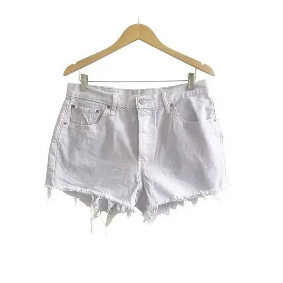 Levi’s 501 Fringe Cut Off Shorts Size 33 Lavender Women’s High Rise Festival
