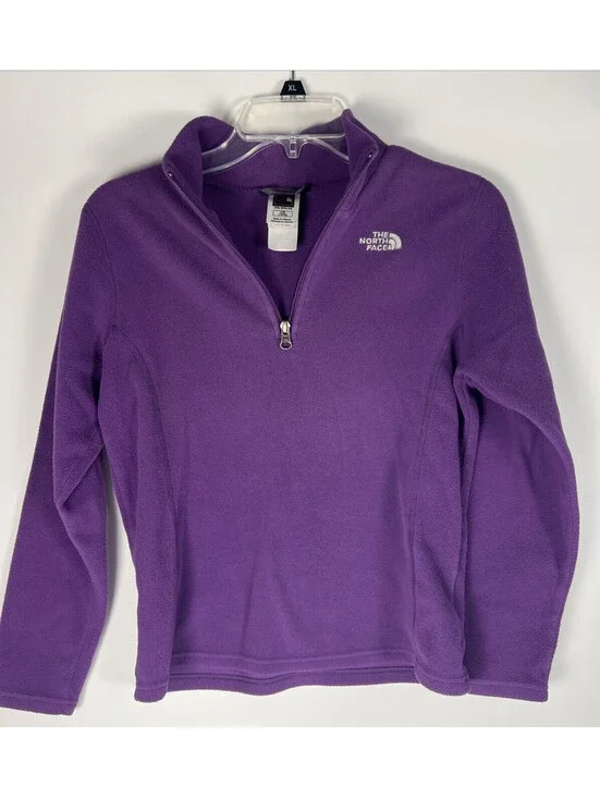 Northface Girls/Youth Purple Fleece 3/4 Zip Pullover Jacket Size Large 14-16