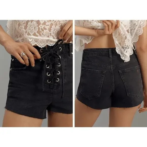 Pilcro Lace-Up‎ Denim Shorts size 26