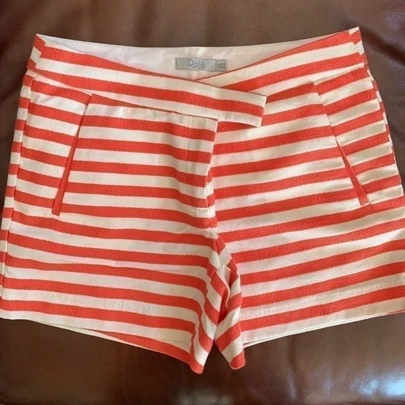 Dalia Red & White Striped Shorts
