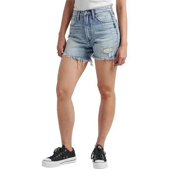BDG Women High Waisted Distressed Denim Shorts Size 28 v6x