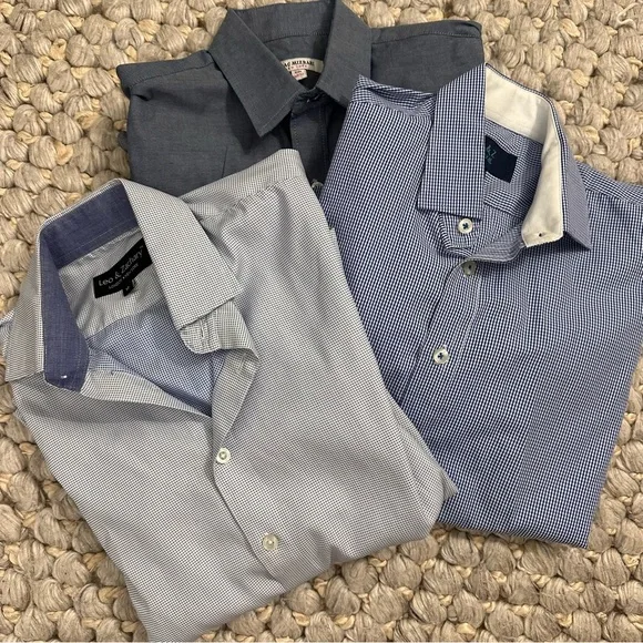 SALE‎ Isaac Mizrahi + more boys dress shirts bundle Blue Check  size 12