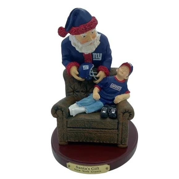 New York Giants Santas Gift 2nd Series Figurine NFL 2001 The Memory‎ Company EUC