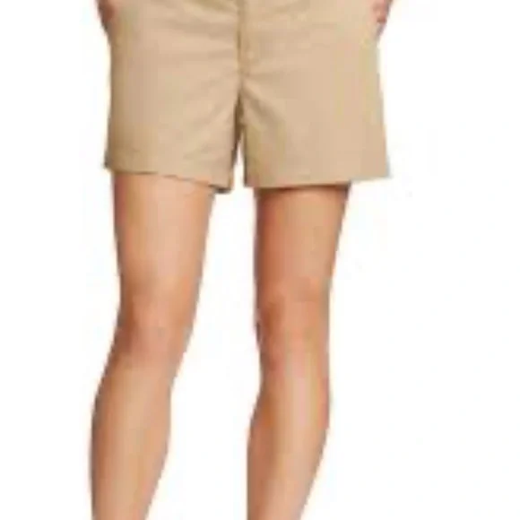 Cherokee Tan Bermuda Shorts Tailored Flat-Front Size 16