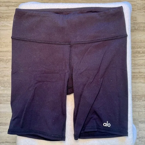 Alo Yoga Womens High Waisted Biker Shorts Black Activewear XS
