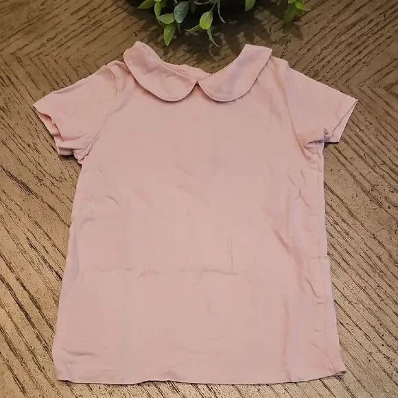OshKosh B'gosh Light Pink Short Sleeve Tee with Peter Pan Collar Size 4