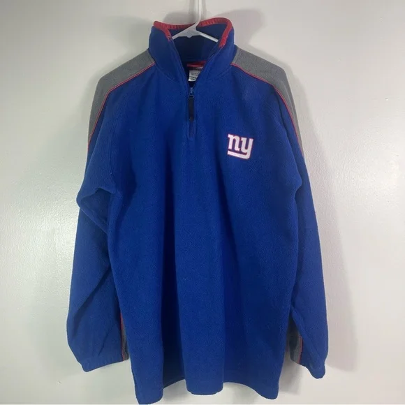 Reebok New York Giants NFL quarter-zip fleece pullover sweatshirt