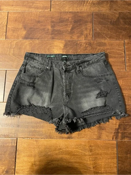 Wild Fable Black distressed High Rise‎ Cut Off Shorts size 16