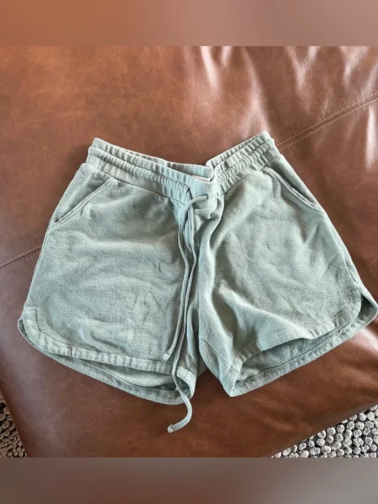 Maurices Sage Green Terry Drawstring Shorts