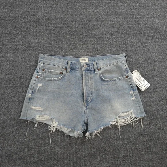 Citizens Of Humanity Shorts Womens 29 Blue Annabelle Cut-Off Raw Hem Distressed