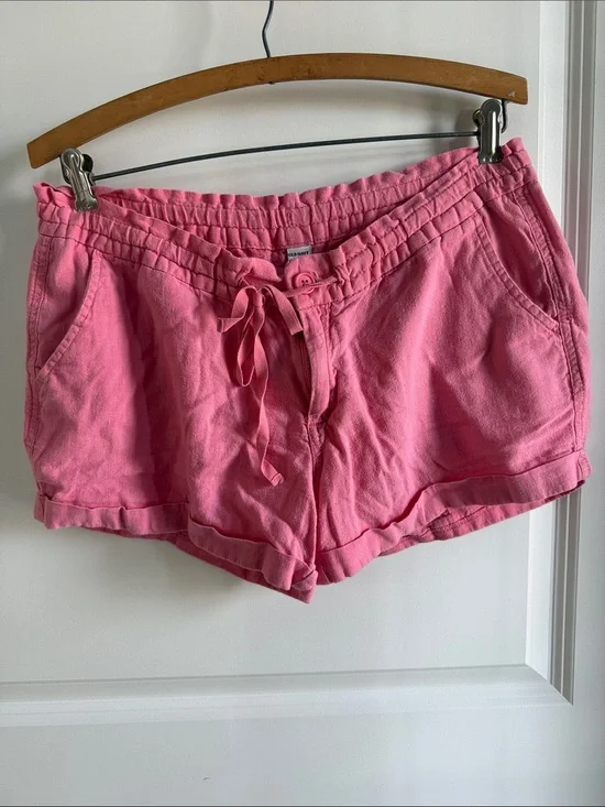 Old Navy Pink LINEN - Drawstring Casual Women’s Shorts - 8