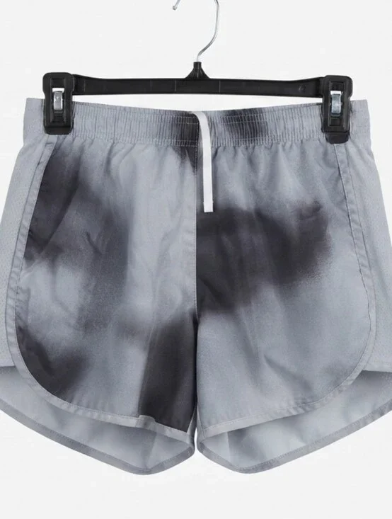 Athletic Works Girls Grey Black Tie Dye Running Shorts Size L 10-12 Plus Activew