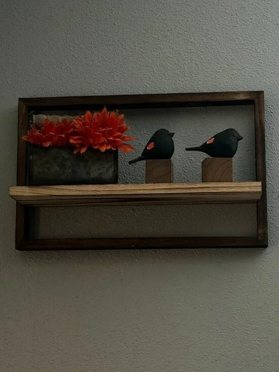 Wall Shelf Rustic Wooden Wall Hanging Lightweight Shelving Farmhouse 15.5