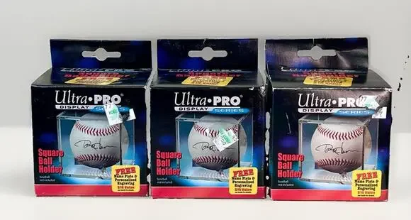 Lot of 3 Ultra PRO Display Series Square Baseball Ball Holder Display Cases NOS