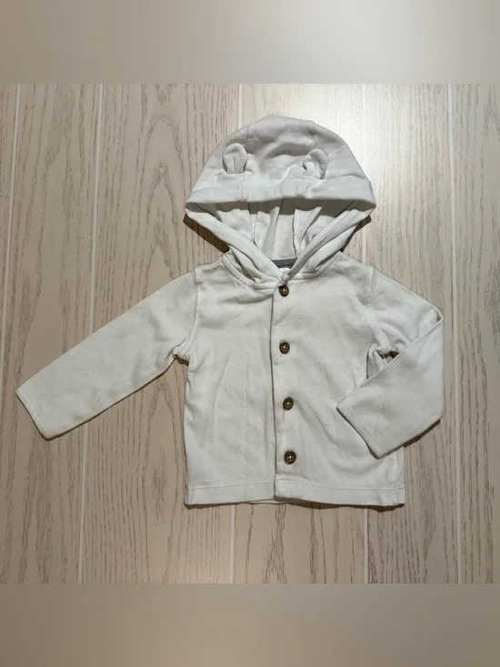 Carter’s Baby Girl 9M White‎ Bear Ear Hooded Cardigan Sweater