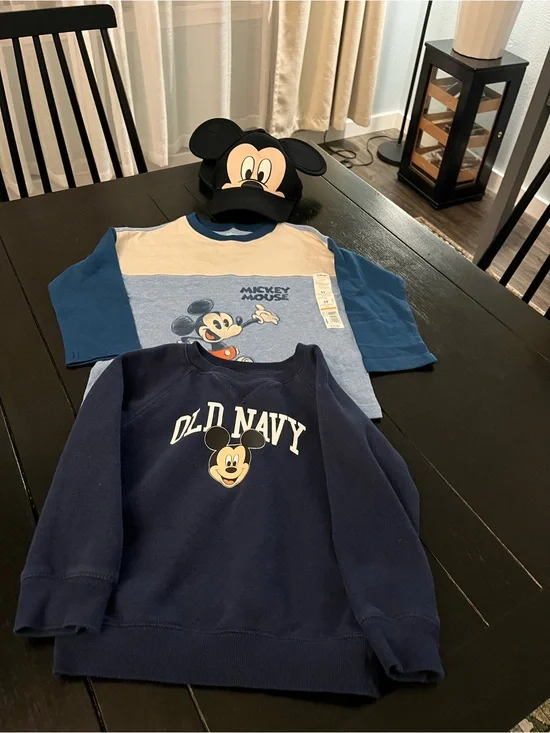 Old Navy Navy & Blue Mickey Mouse Kids Sweatshirts (2-Pack Look)