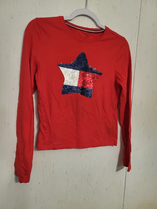Girls Tommy Hilfiger Long Sleeve Sequin Shirt Size XL