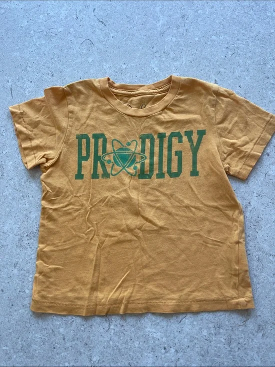 Peek Prodigy Graphic Tee - Mustard Yellow with Green Print