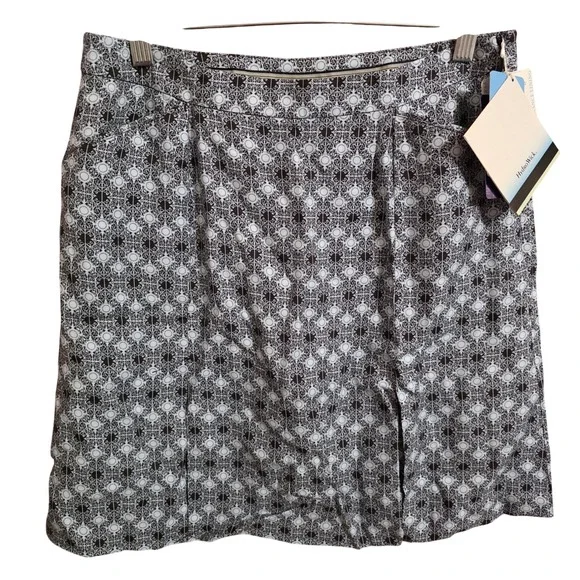 Oxford Golf Women Skort Brown White Geometric HydroWick Performance Size 6‎