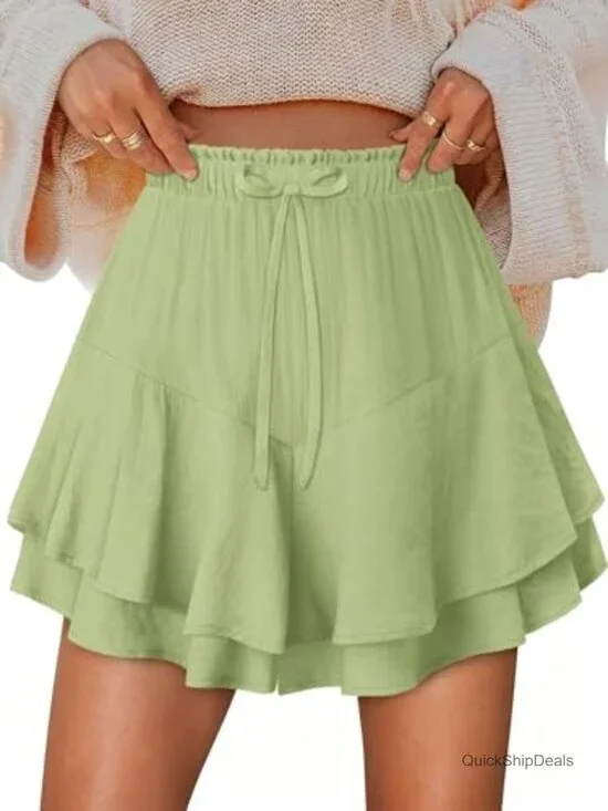 Ruffle Skort for Women Tennis Golf Skirt Flowy Shorts with Pockets