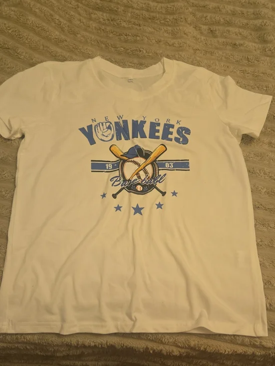 White Kids 'Yankees Baseball' Graphic Tee