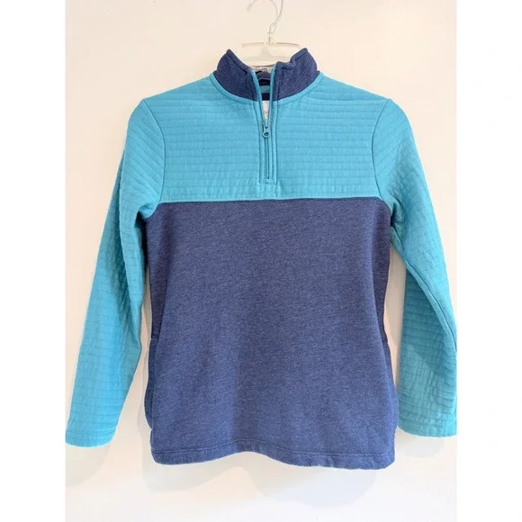 Cat & Jack Boys Blue Quilted Quarter Zip Pullover Sweater Size M 8/10