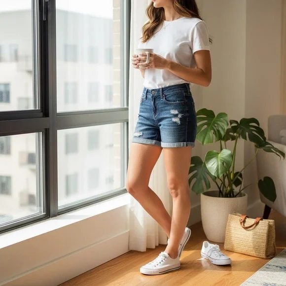 Universal Thread Mid‎ Rise Boyfriend Cuffed Shorts