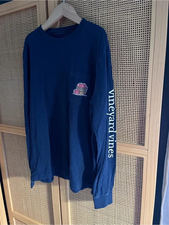 Vineyard Vines Boys L Navy Long-Sleeve Apples