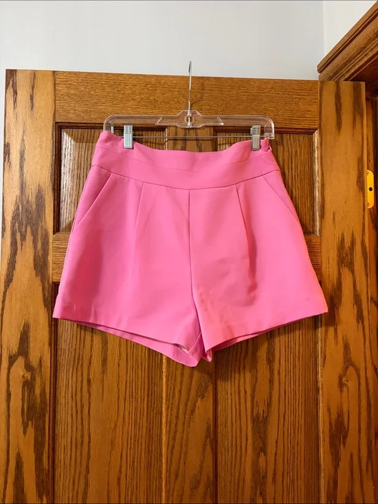 High-Rise Pink Women's Dress Shorts