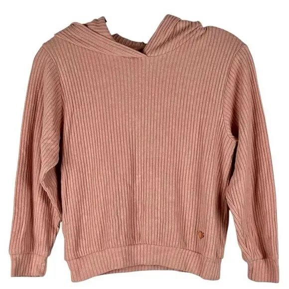 H&M Girls Pink Waffle Hoodie 7