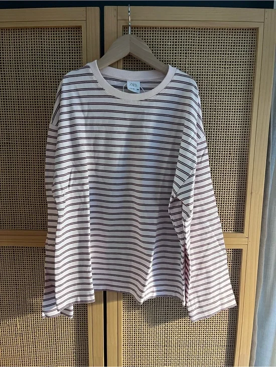 Zara Girls 11-12 Long-Sleeve Striped Tee