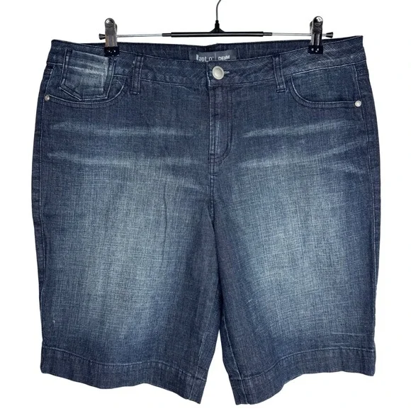 VTG Apt 9 Denim Dark Wash Bermuda‎ Mom Jean Shorts Size 16 Stretch 97% Cotton