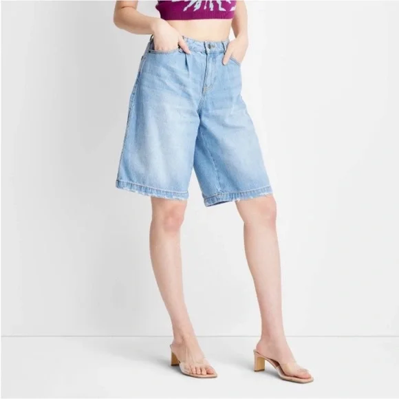 Women's Bermuda Denim Shorts - Future Collective Size   14