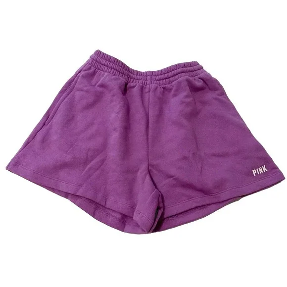 Victoria's Secret PINK Campus Sweat Shorts Women's XS Purple Elastic Waistband