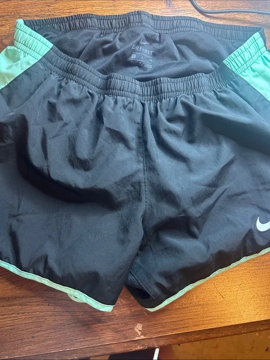 Nike Women's Black Athletic Shorts with Mint Trim