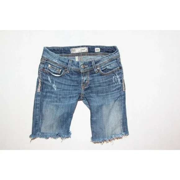 BKE Denim Women's Size 26R Stella Distressed Cut Off Jean Shorts