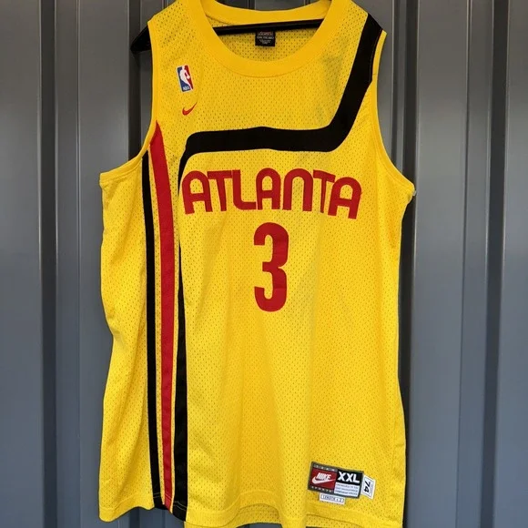 Atlanta Hawks Shareef Abdur-Rahim #3 Basketball Nike Jersey Yellow XXL