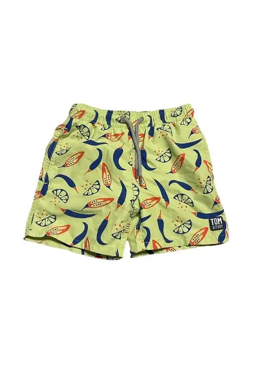 Tom & Teddy Boys Size‎ 5-6 Lined Swim Trunks Adjustable Waist H99
