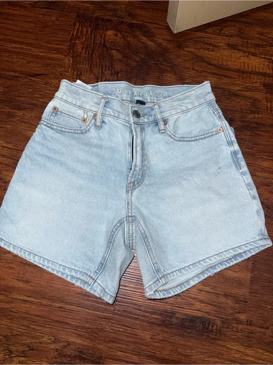 American Eagle Outfitters Light Blue High-Rise Denim Shorts