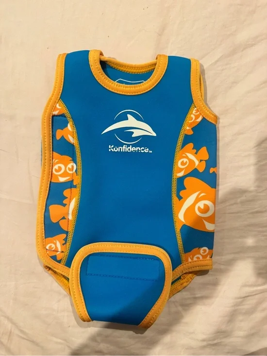 Baby Blue & Orange Swim Warm Wetsuit